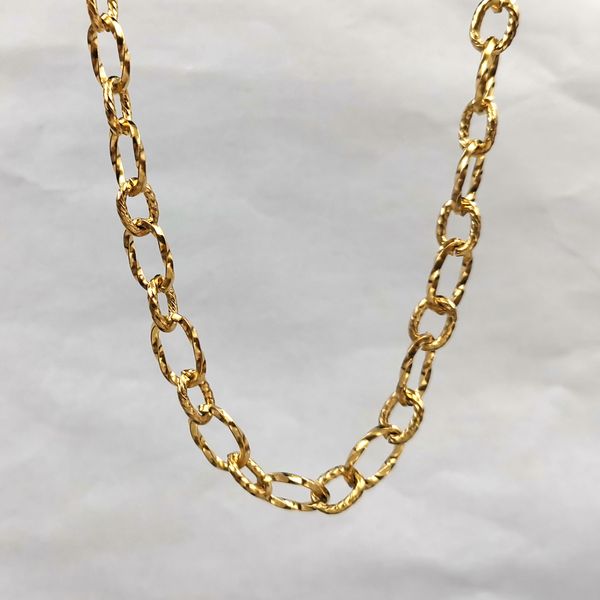 

gold-plated 7mm 24inch women mens necklace oval chain link stainless steel jewelry for gifts, Silver
