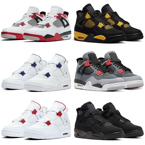 

4 black cats 4s red thunder university blue military black kaws oreo jumpman 4 men designer basketball shoes miui men women sneaker tony sal
