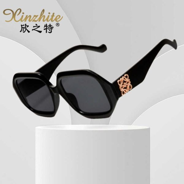 

trendy sunglasses fashion men's and women's same polygon personalized metal accessories trendy sunglasses, White;black