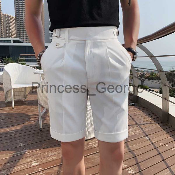 

mens shorts mens shorts 2022 summer thin mens shorts fashion business casual dress suit shorts male england straight streetwear five points, White;black