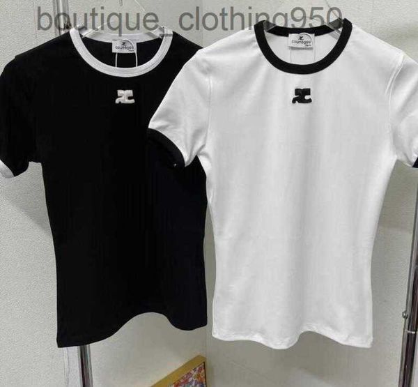 

black white classic vintage designer t shirt summer short sleeve print short sleeves letter t shirt womens designer knitted tees women tshi
