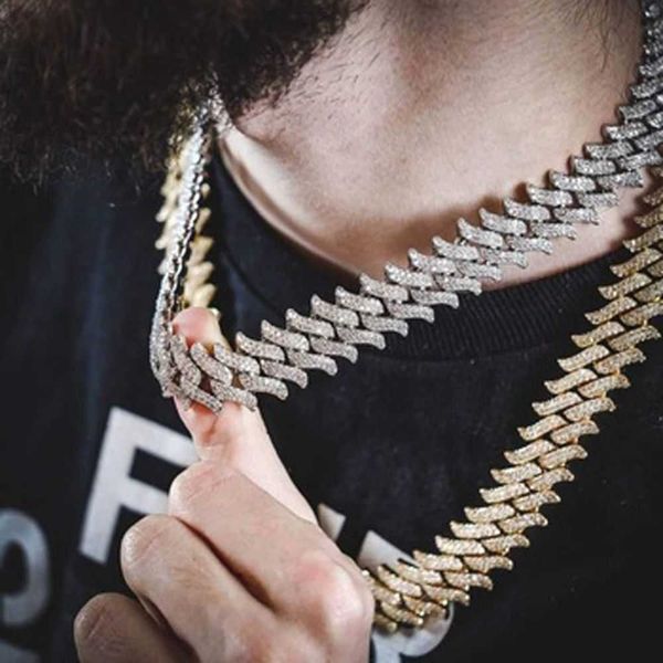 

strands hip hop iced out miami cuban link chain necklace for women gold silver color metal chunky choker necklaces rappers rock jewelry 2306, Black
