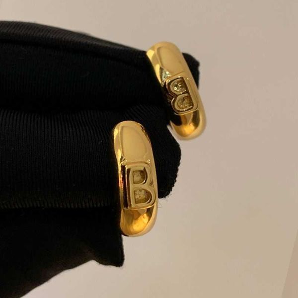

designer b earrings new style paris luxury fashion gold letters thick ring hoop personality fashionable, Golden