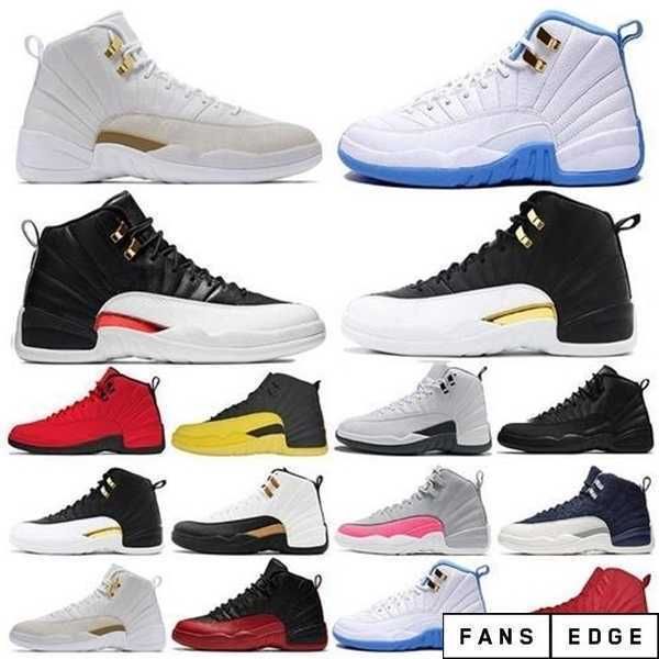 

jumpman mens 12s basketball shoes game royal reverse taxi punch nylon gym red 12 flu game taxi sports sneaker trainers size 7-13