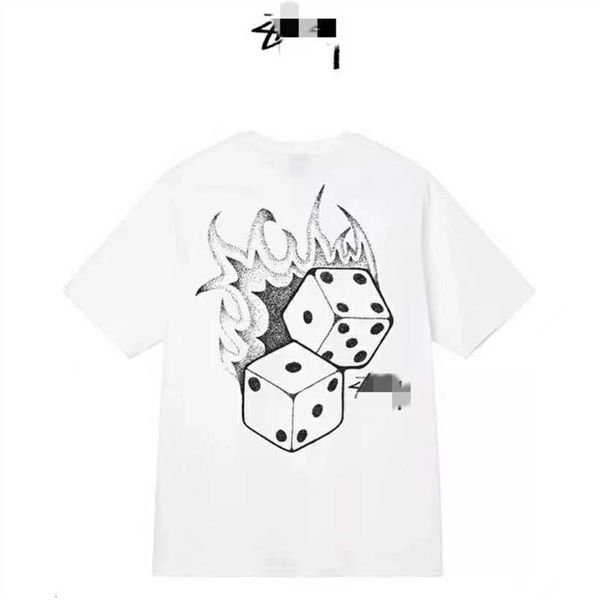 

men's brand stussys t-shirt designer ice cream tshirts summer casual tees ins fashion mens womens luxury loose shirt business design s, White;black