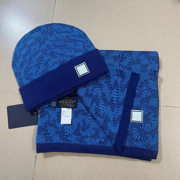 

fashion designs beanie hat scarf sets femmes scadroet set hiver chaud chapeauxet foulards chapeau de bonnet pour hommes 2 piece suit multi o, Blue;gray