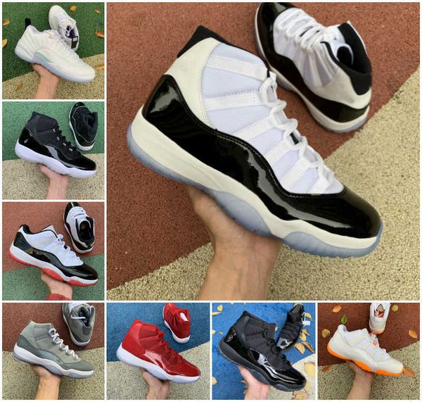 

jumpman 11 11s high basketball shoes jubilee cool grey playoffs midnight navy space jam low easter concord bred 45 columbia cherry gamma blu, Black