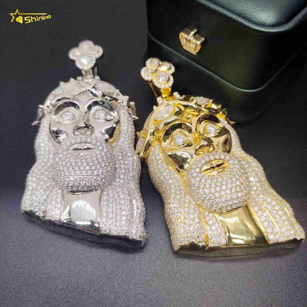 

925 sterling silver hip hop pendants gra certified jesus pendant fl moissanite necklace pendant