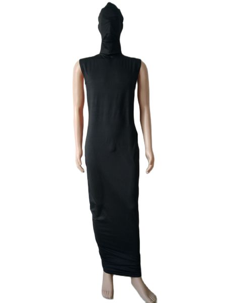 

girls sleeveless wrap dress party black skirt women's long dresses skirts with hood back zipper halloween cosplay costumes
