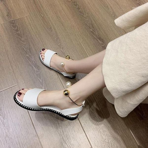

sandals summer fairy style female fashion students korean version versatile flat shoes evening skirt, Black