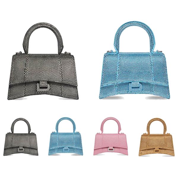 

mens diamond inlaid rhinestone flap totes hourglass bags luxurys fashion wallet messenger cross body hand bag womens designer leather evenin