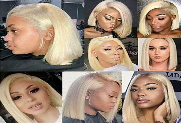 

hd transparent 613 blonde glueless full lace human hair wigs pre plucked baby hair long brazilian straight frontal wig5376499, Black;brown