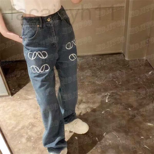 

women's plus size pants designer embroidery women jeans high waist wide leg denim pant design fashion trousers hiphop streetwear jean e, Black