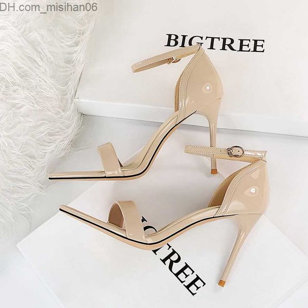 

dress shoes 2021 women's 9.5cm high heels stripped sandals women's fetish strappy naked high heels plus size shoes women's va, Black