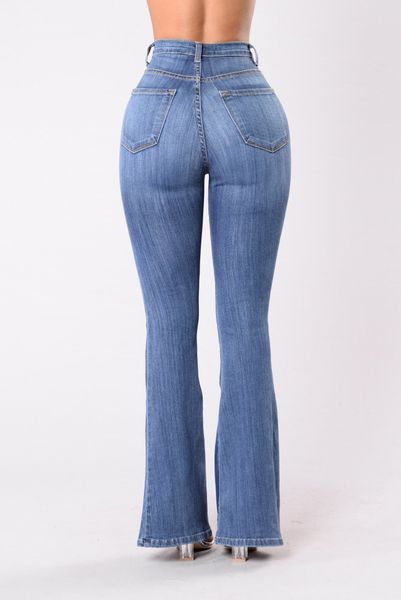

men's pants high waist flare jeans for women skinny bell bottom jean woman spring summer multi button lady push up denim trousers 23070, Black