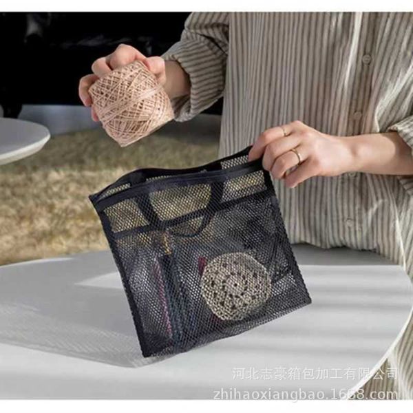 

clutch bag new women's nylon mesh ins style makeup bag lipstick air cushion storage bag mesh red washing storage bag portable bag