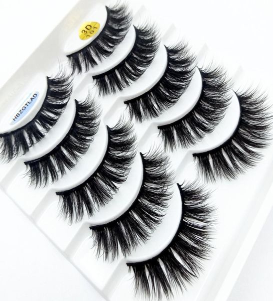 

2020 new 5 pairs 100 real mink eyelashes 3d natural false eyelashes mink lashes soft eyelash extension makeup kit cilios 3d1016335384