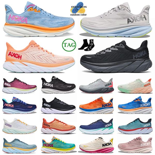 

hoka clifton 8 women mens running shoes hokas bondi 8 cliftons 9 trainers on black cloud mist blue peach whip carbon x 2 triple white mesh t