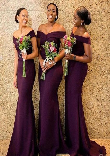 

regency african off the shoulder satin long bridesmaid dresses ruched sweep train wedding guest maid of honor dresses bm08504562818, White;pink