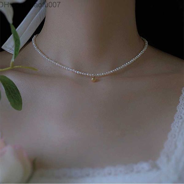 

pendant necklaces moveski 925 sterling silver natural freshwater pearl necklace women's vintage design fashion wild clavik chain z23070