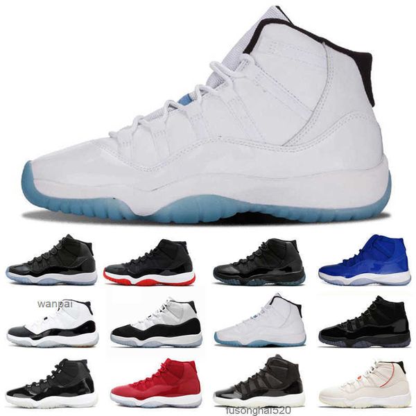 

2022 new men 11 basketball shoes 11s 25th anniversary gamma blue bred high 23 45 platinum tint space jam gym red midnight navy prm heiress j, Black