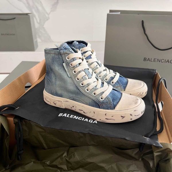 

paris new worn canvas shoes small dirty single shoes casual board shoes flat bottom high sports shoes couple shoes, Black