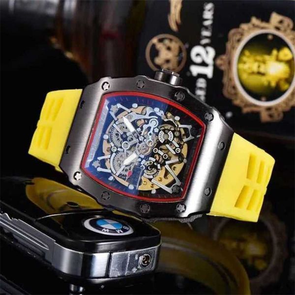 

designer watches luxury richardmilles wristwatches men's watches diamond studded watch men's fully automatic mechanical high-endiu, Black;brown