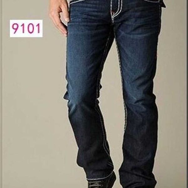 

men's jeans fashion-straight-leg pants 18ss new true elastic mens robin rock revival crystal studs denim designer trousers qktr, Black