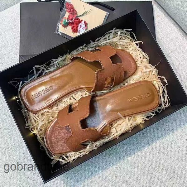 

flat oranong beach flat designer women's sandals leather slippers beach summer 4j92