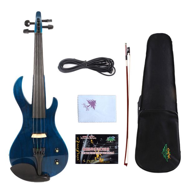 

yinfente blue electric violin 4/4 sweet sound solid wood case+bow #ev20