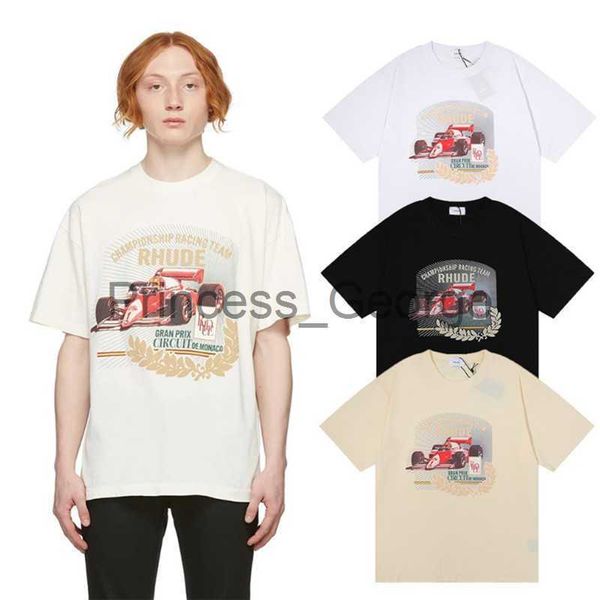 

mens tshirts 2022s autumn winterfashion designer brand rhud car printed t shirt men women washed do old round neck tshirts spring summer hig, White;black