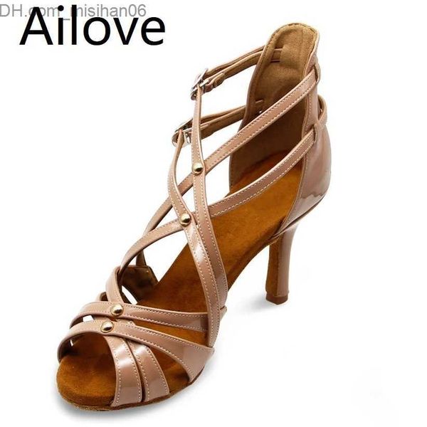 

dress shoes leather criss cross women's social ballroom latin salsa dance shoes party dance sandals custom rubber soles accept als011 z, Black