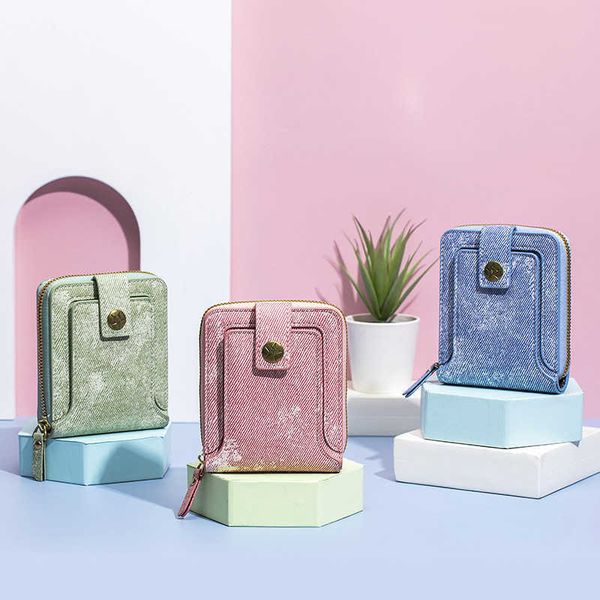 

new men's and women's short wallet horizontal style fashion zipper buckle money clip driver's license buckle card bag