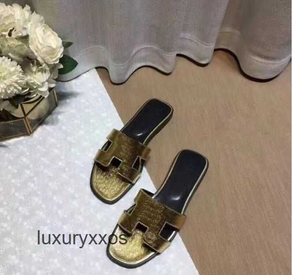 

bottom girl flip slippers designer summer oran h sandal slipper flat womens 2023 letter lichee pattern flops luxury solid outdoor ywh9