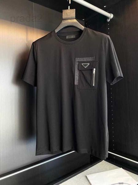 

men's t-shirts designer luxury mens t shirt chest nylon patchwork pockets loose ladies spring summer couple short sleeves soft skin-fri, White;black