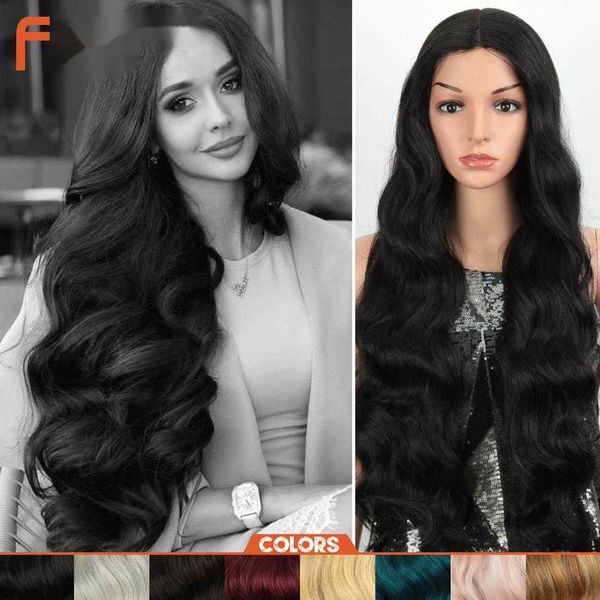 

synthetic wigs 28 inch deep wave hair synthetic lace wigs for black women natural long wavy african american 8 colors cosplay wig 230227