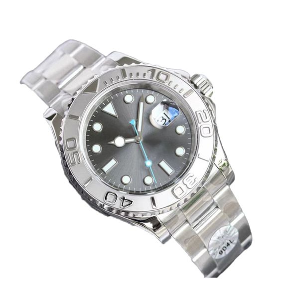 

automatic mechanical yacht masterr watch men watches waterproof 40mm stainless steel strap movement unidirectional dial super luminous dhgat, Slivery;brown