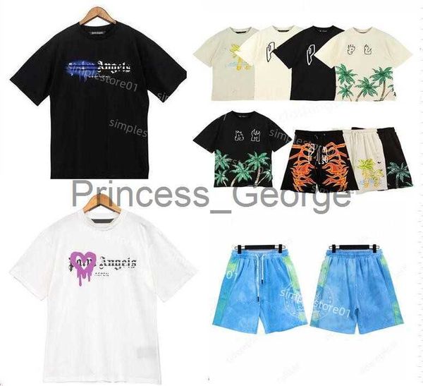 

men's t-shirts summer pa men womens palm tshirts mans stylist tee guillotine bear palms printed short sleeve truncated bears angles tee, White;black