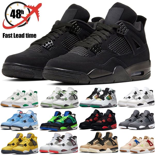 

with box jumpman 4 4s basketball shoes for men women og pine green military black cat white oreo sail seafoam university blue bred mens wome