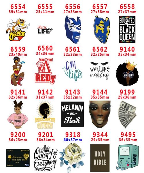 

60pcslot pr6554 fashion resins black girl resin character flatback for hair bows hair accessories planar resin crafts diy decorat6698575, Slivery;white