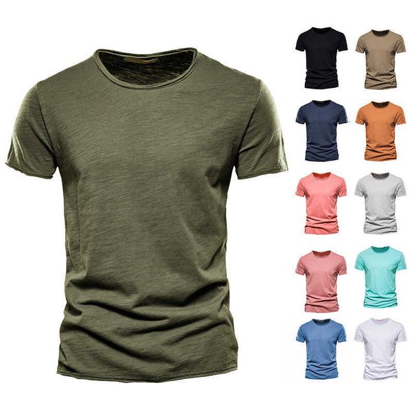 

men's summer new solid color bamboo knot cotton round neck short sleeved t-shirt pure, White;black