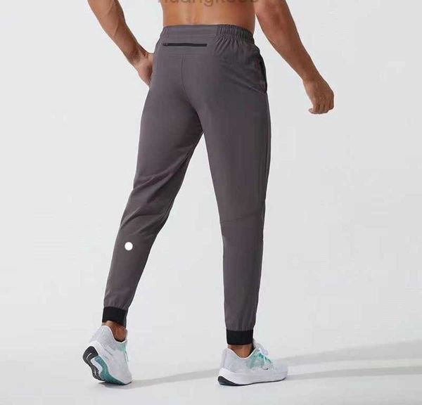 

men lulu pants yoga outfit longjogger sport quick dry drawstring gym pockets sweatpants trousers mens casual elastic waist fitness man yoga, Black