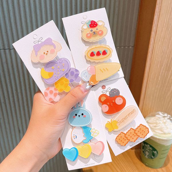 

fashion blogger designer jewelry cute little rabbit hair clip female acrylic cartoon hair clip side clip bang clip headwear clips barrettes, Golden;silver