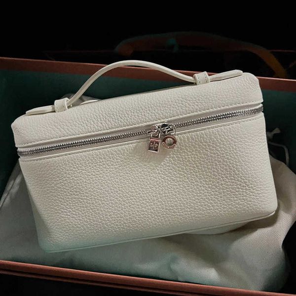 

loro piana bag l19 lunch box bag piana high-end cowhide fashion large capacity one shoulder crossbody makeup handbag