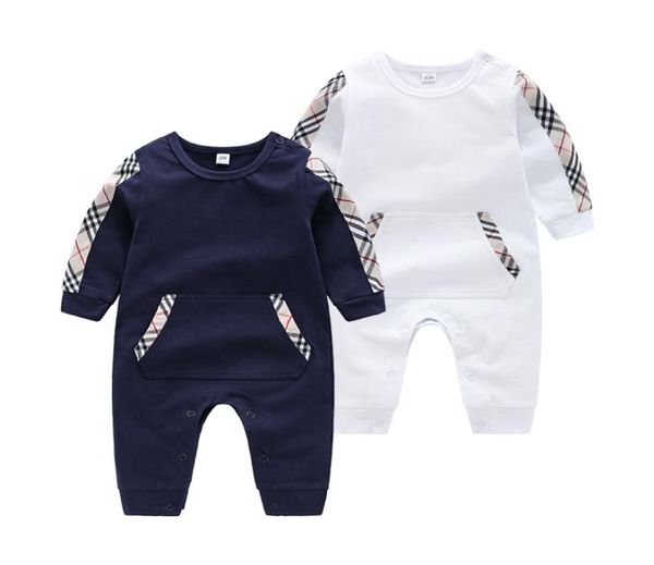 

retail toddler clothes newborn baby boy clothes girls long sleeve romper jumpsuit cotton round neck baby rompers 0247515684, Blue