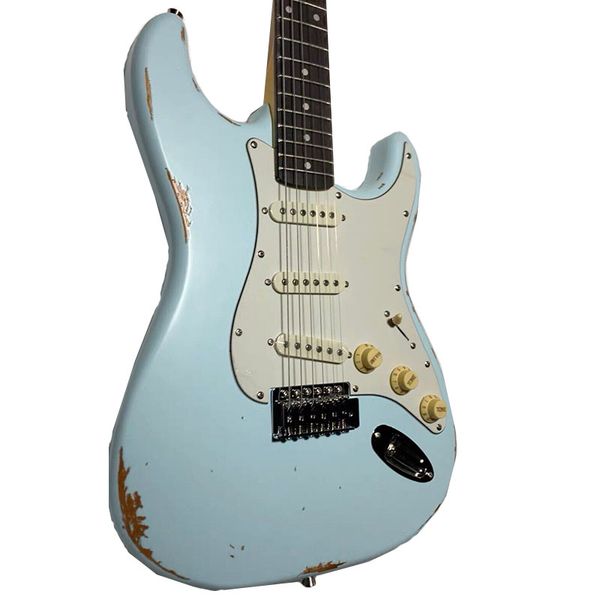 

heritage classic daphne blue 6string electric guitar retro rosewood fingerboard