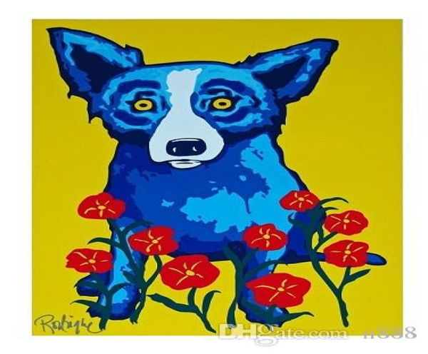 

6f george rodrigue blue dog spring is here highquality handpainted hd print oil painting home decor wall art on canvas multi4318220