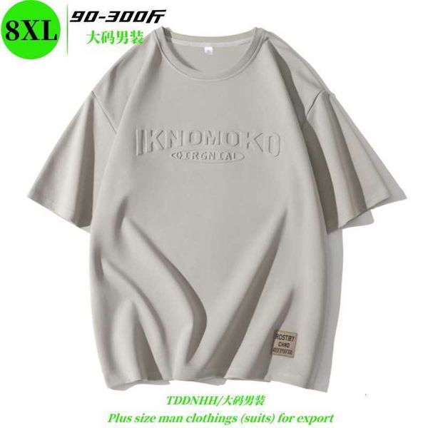

large short sleeve t-shirt men's summer ice silk fashion brand half loose fitting, White;black