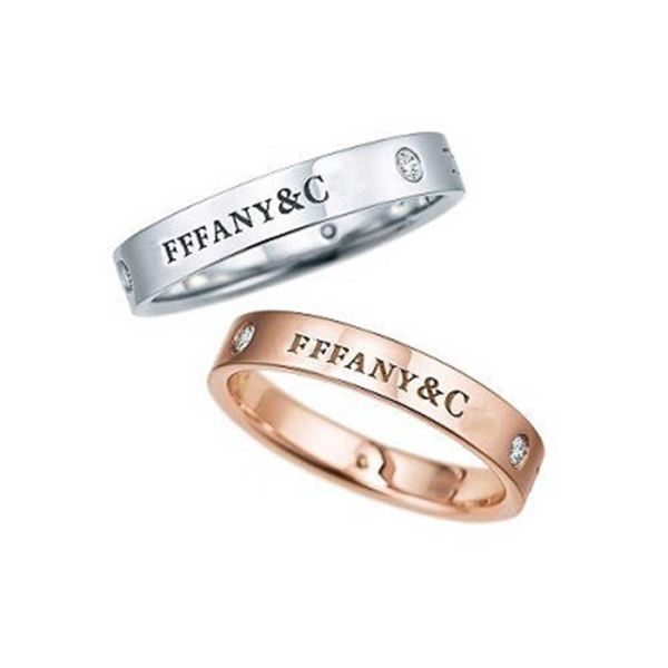 

with box designer s925 same rings three diamond version plain for men and women ins wind couple ring, Silver
