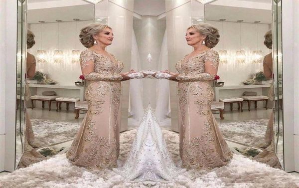 

2021 selling mother of the bride dresses with beaded lace applique mermaid dress evening party gowns long sleeves wedding gues6875150, Black;red